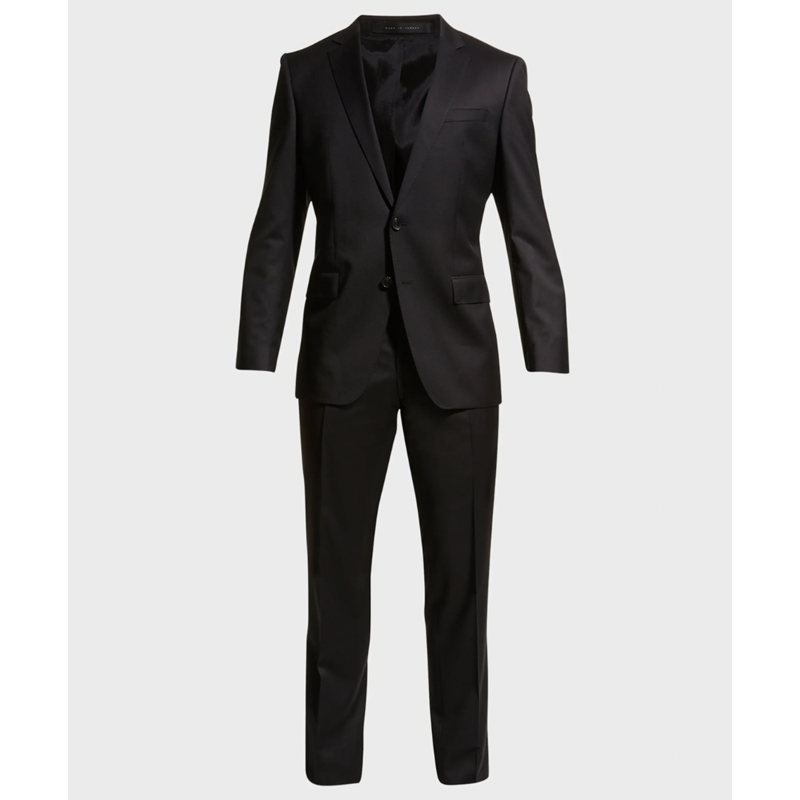 Stretch-Wool Basic Two-Piece Suit