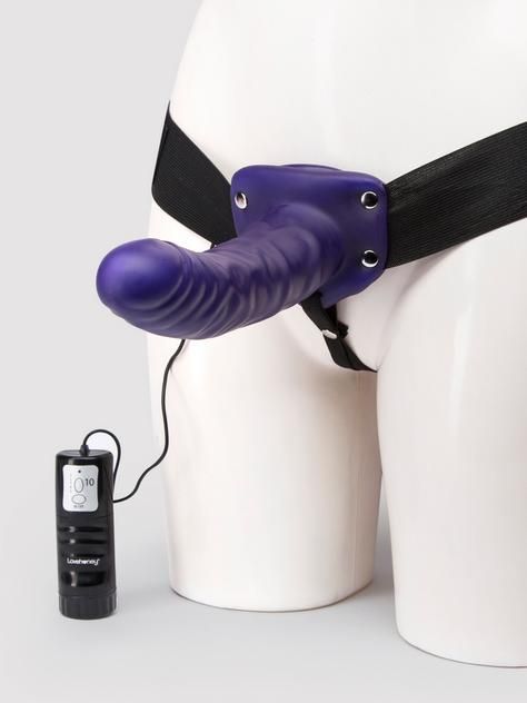 Gender-affirming sex toys: Lovehoney Perfect Partner Unisex Hollow 10 Function Vibrating Strap-On 8 Inch