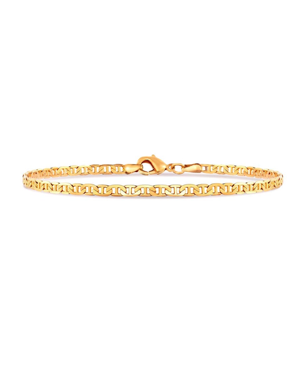 18K Gold Plated Flat Marina Link Anklet