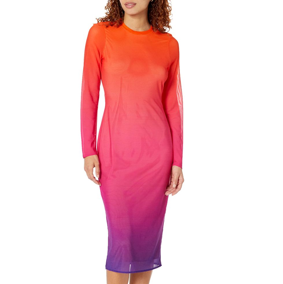Women’s Gene Mesh Long-Sleeve Midi Dress With Open Back