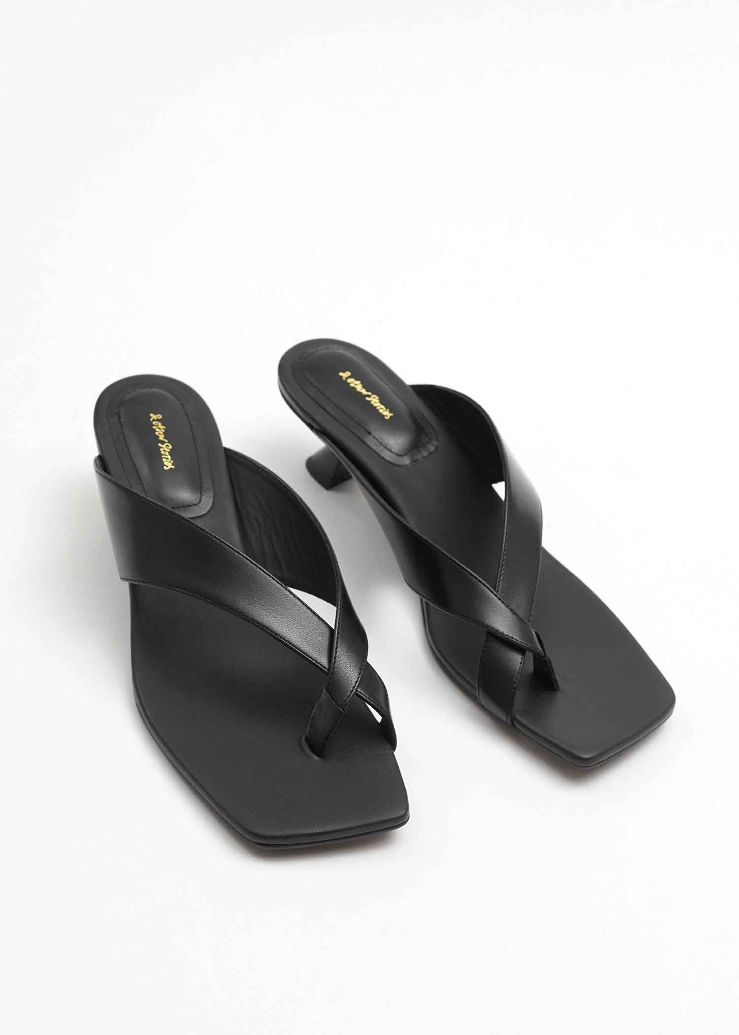 Black Thong Sandals -