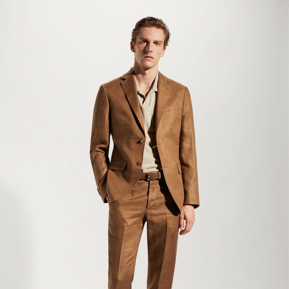 100% Linen Slim-fit Suit Blazer