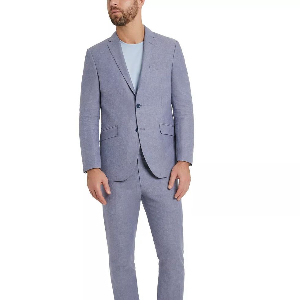 Reaction Slim-Fit Stretch Linen Solid Suit