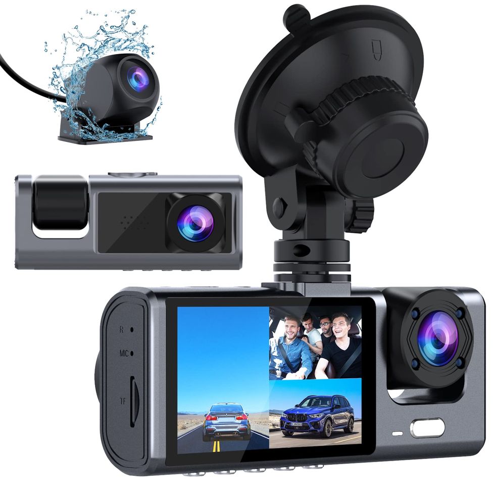 3 channels dash cam (inside front and back)