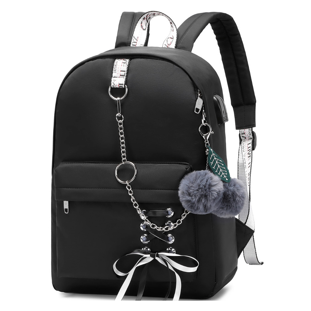 Cat Ears Canvas Large Capacity Backpack - cosfun