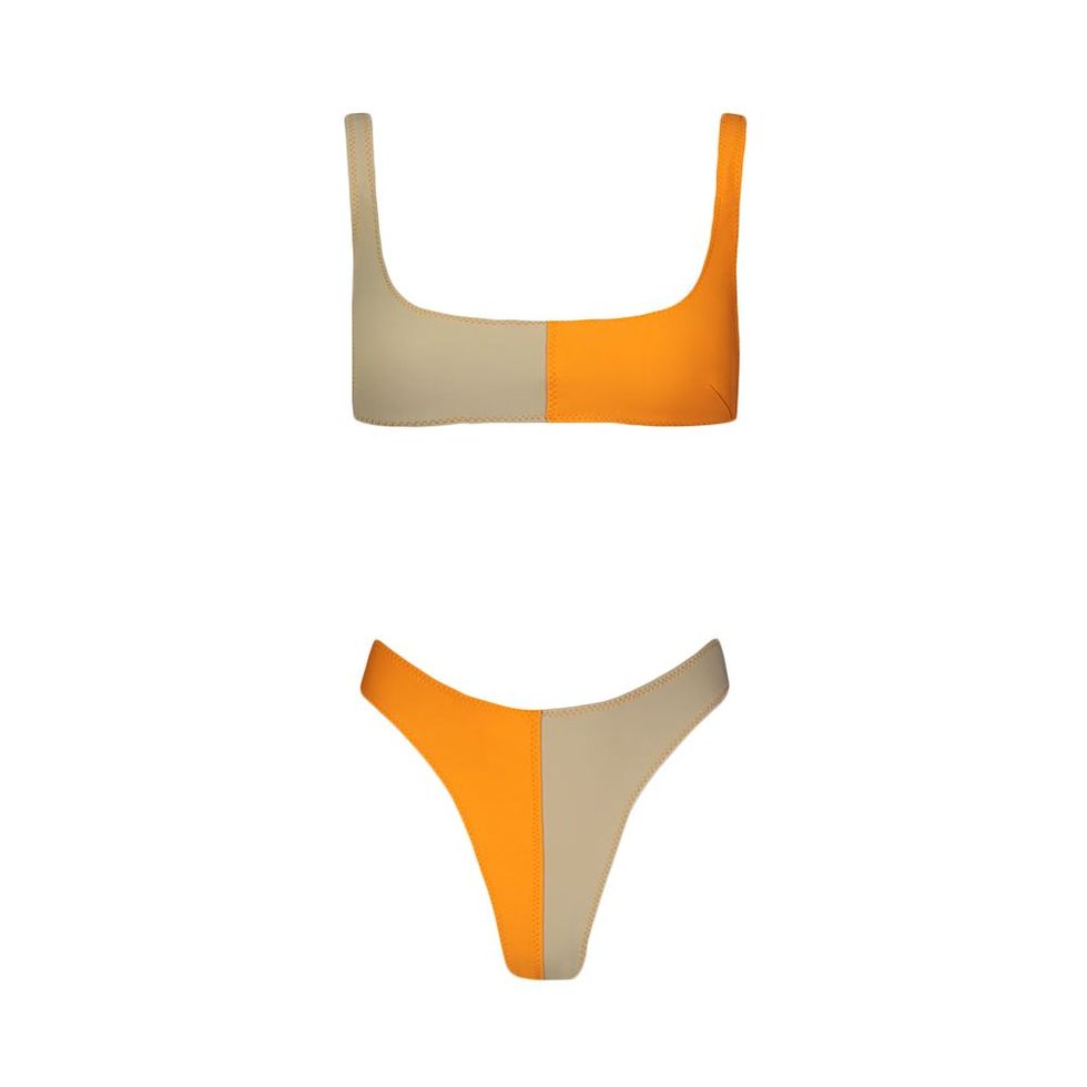 Anna Orange Colorblock Bikini