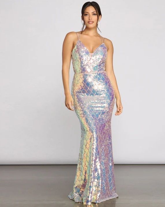 Ariel Formal Iridescent Sequin Dress
