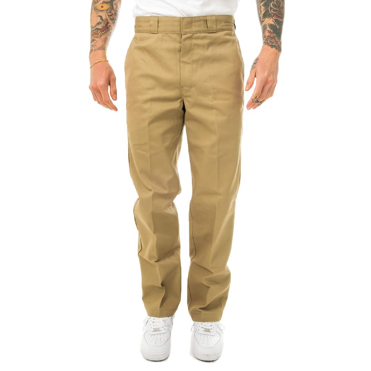 Khaki Flat Front Chino Trousers  Mens Country Clothing  Cordings