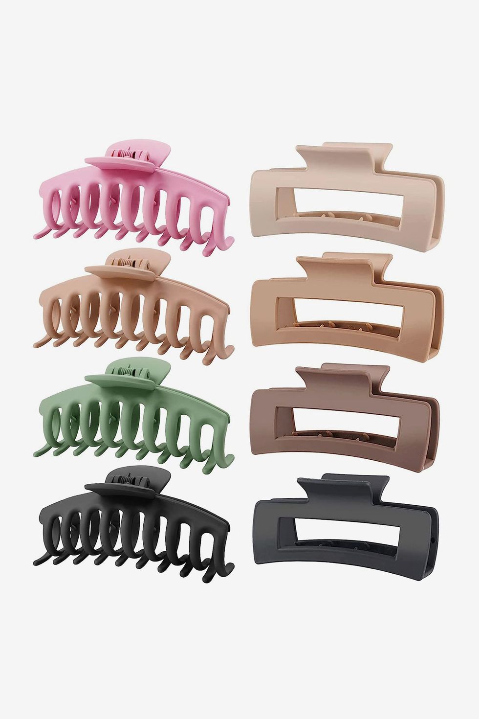 8-Pack Big Hair Claw Clips 