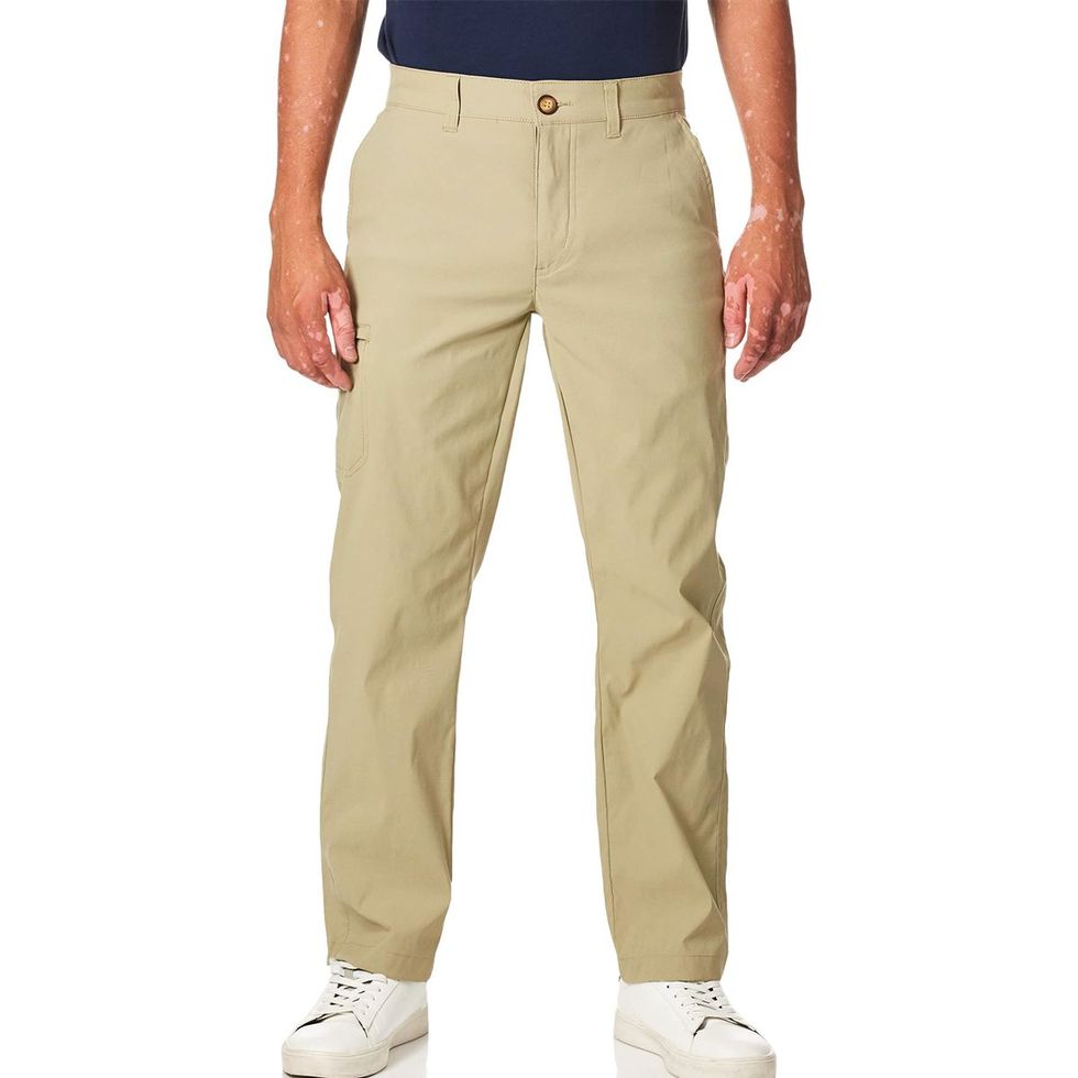 Men's 4-Way Stretch Chino Slim Pants, Casual Work Pants