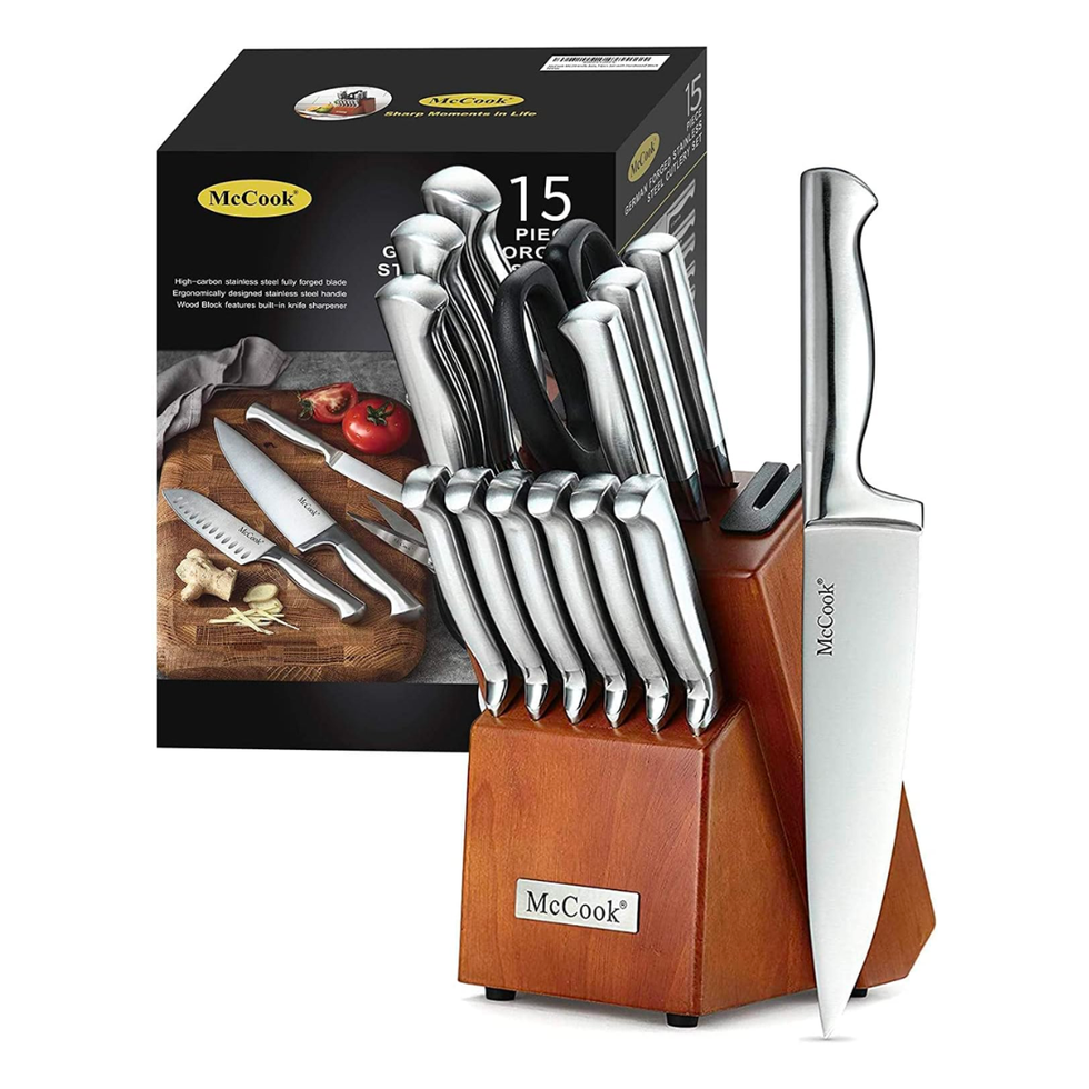imarku Knife Set, 15-Pieces High Carbon Steel Kitchen Knife Set, Ultra  Sharp Knife Set with Block, Kitchen Knife Sets with Block and Built-in