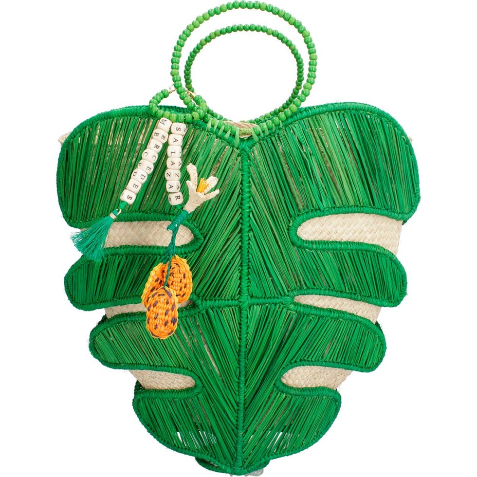 Monstera Raffia Clutch