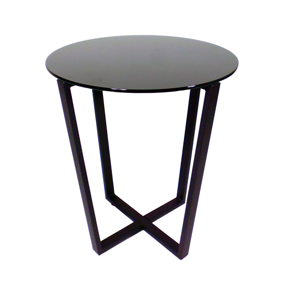 Round Metro Glass End Table