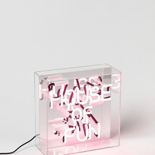 House of Fun Pink Neon Sign