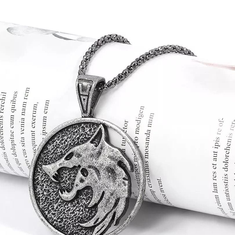The Witcher wolf pendant