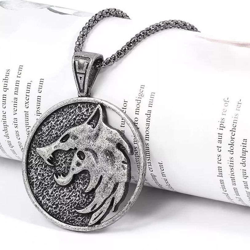 The Witcher wolf pendant