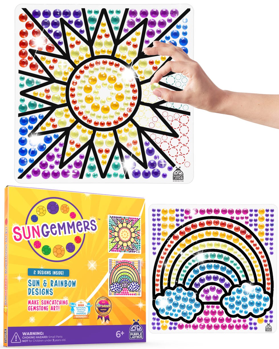 4 Pcs Suncatcher Diamond Window Art Crafts for Kids Sun Rainbow