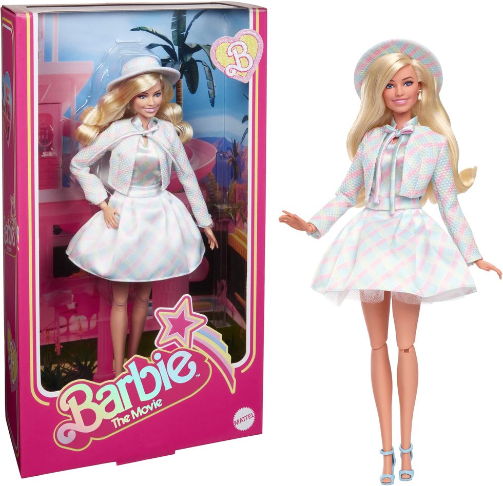 ​Muñeca Barbie La película: conjunto a juego de cuadros azules