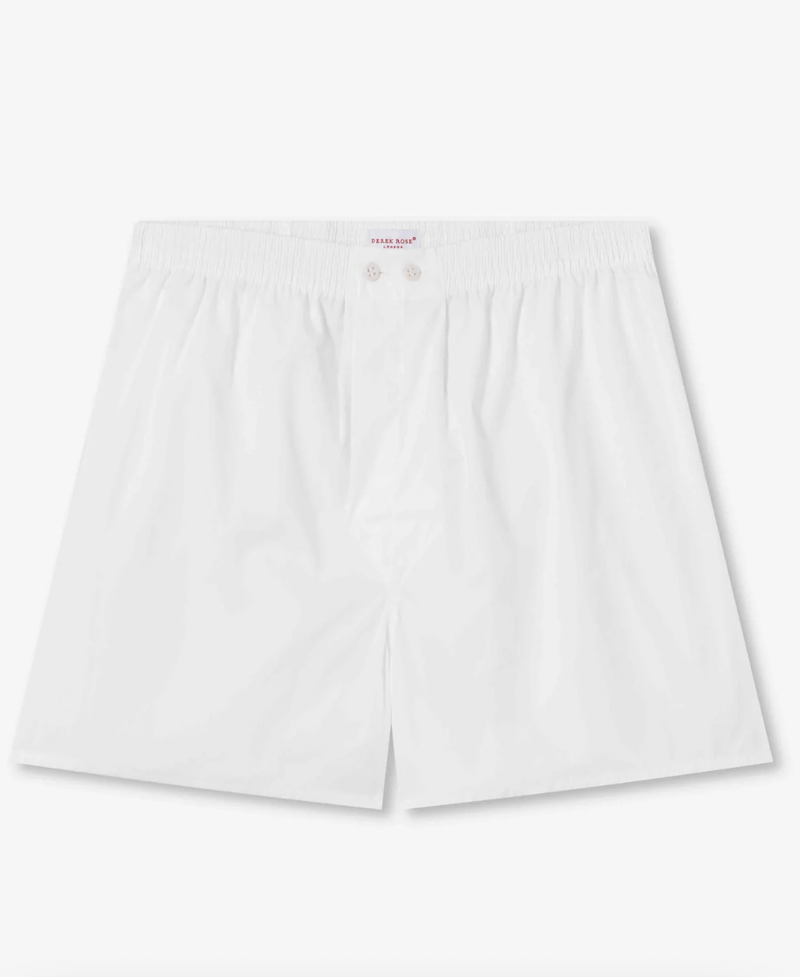 Men's White Traditional Fit Oxford Boxers