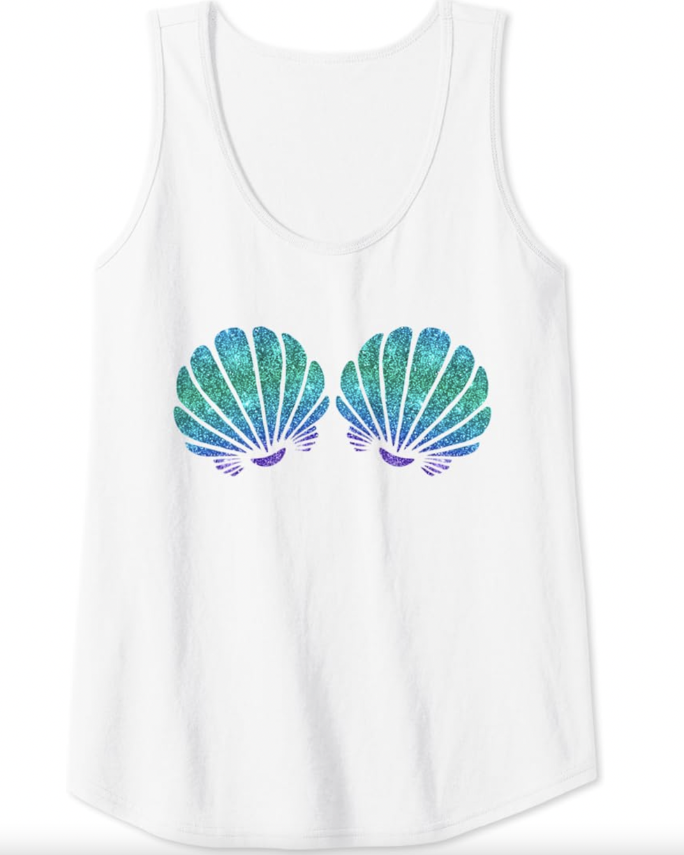 DIY Ariel Sea Shell Mermaid Glitter Seashell Bra Clam Shell Iron on Decal  Baby Girls Womens Adult Halloween Costume T Shirt Tank -  Canada
