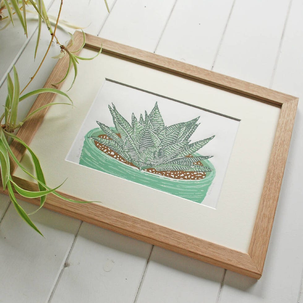 Haworthia - Original Linocut Print