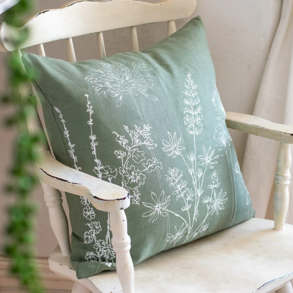 Floral Cushion in Pure Linen