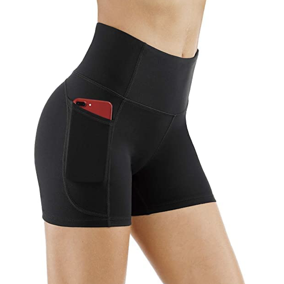 Women IUGA Workout Shorts W Pockets High Waist Compression Runnin Shorts X  Large