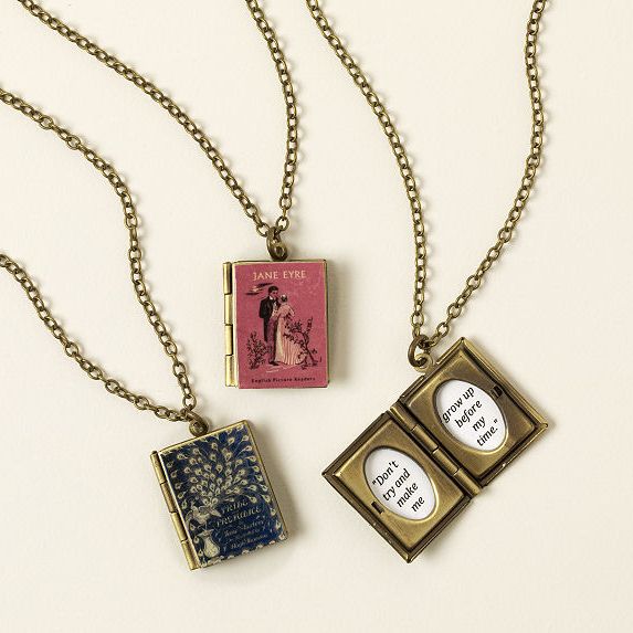 Literary Women Book Locket Necklace