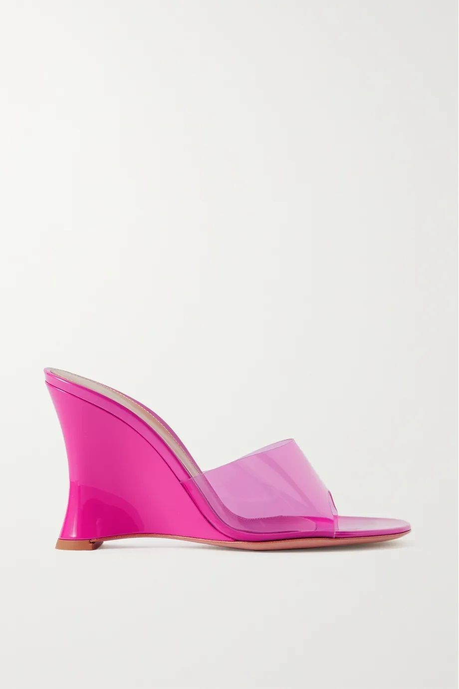 芭比風格鞋款推薦：Gianvito Rossi Futura漆皮拼接PVC坡跟涼鞋