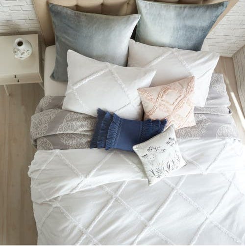 Chenille Lattice Duvet Cover Chenille Lattice Duvet Cover