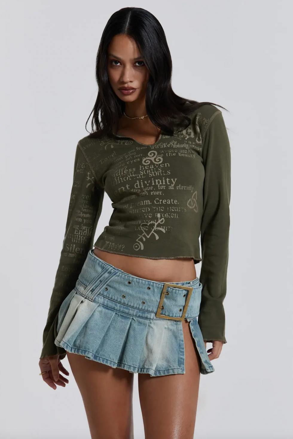 Ludlow Denim Mini Skirt