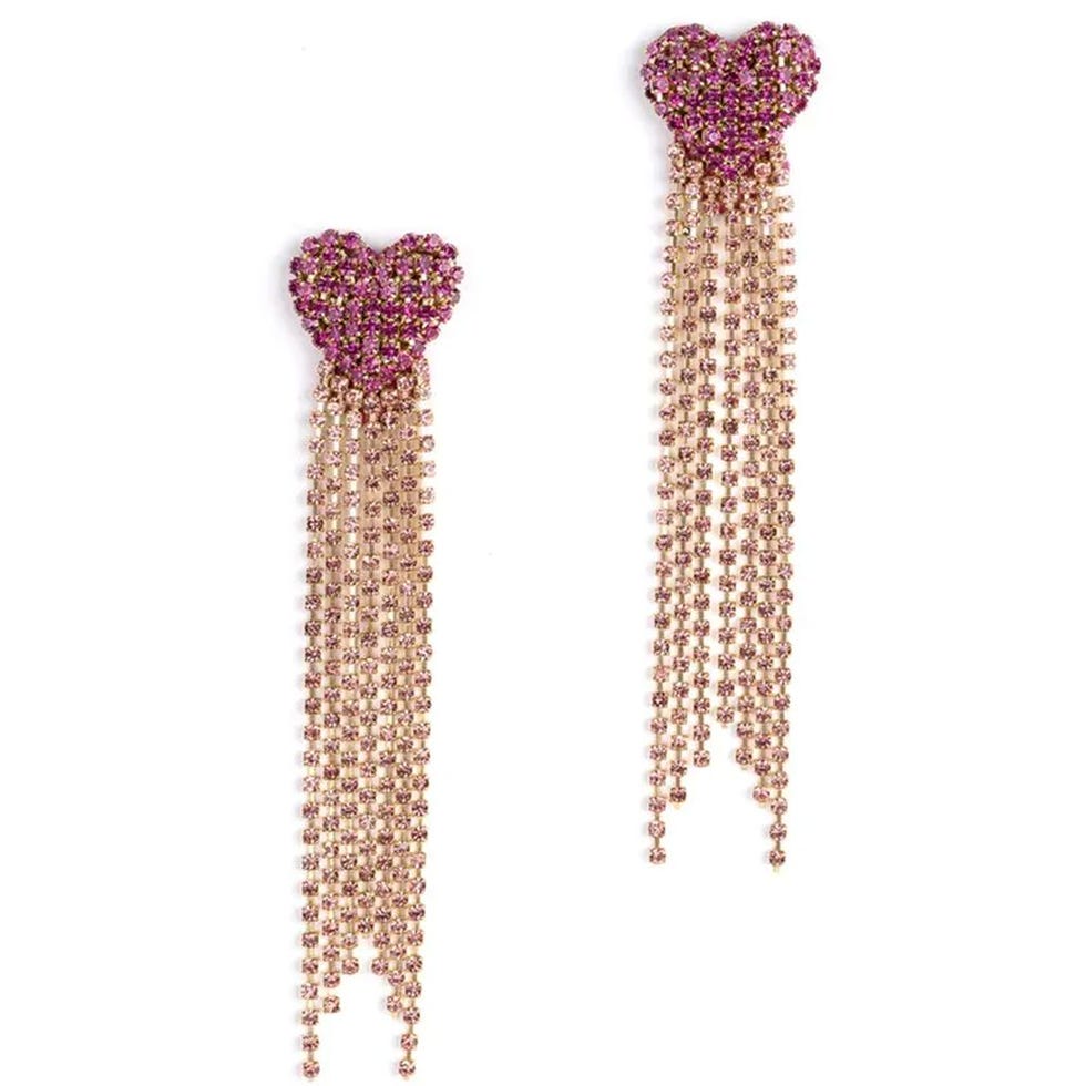 Divina Crystal Heart Drop Earrings