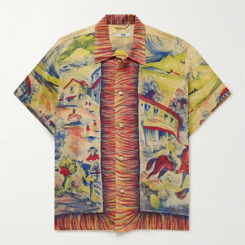 Pampa Pony Printed Silk Crepe de Chine Shirt