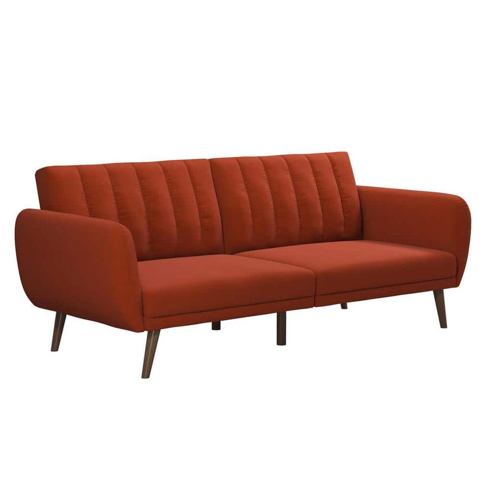 Brittany Persimmon Linen Convertible Futon Brittany Persimmon Linen Convertible Futon