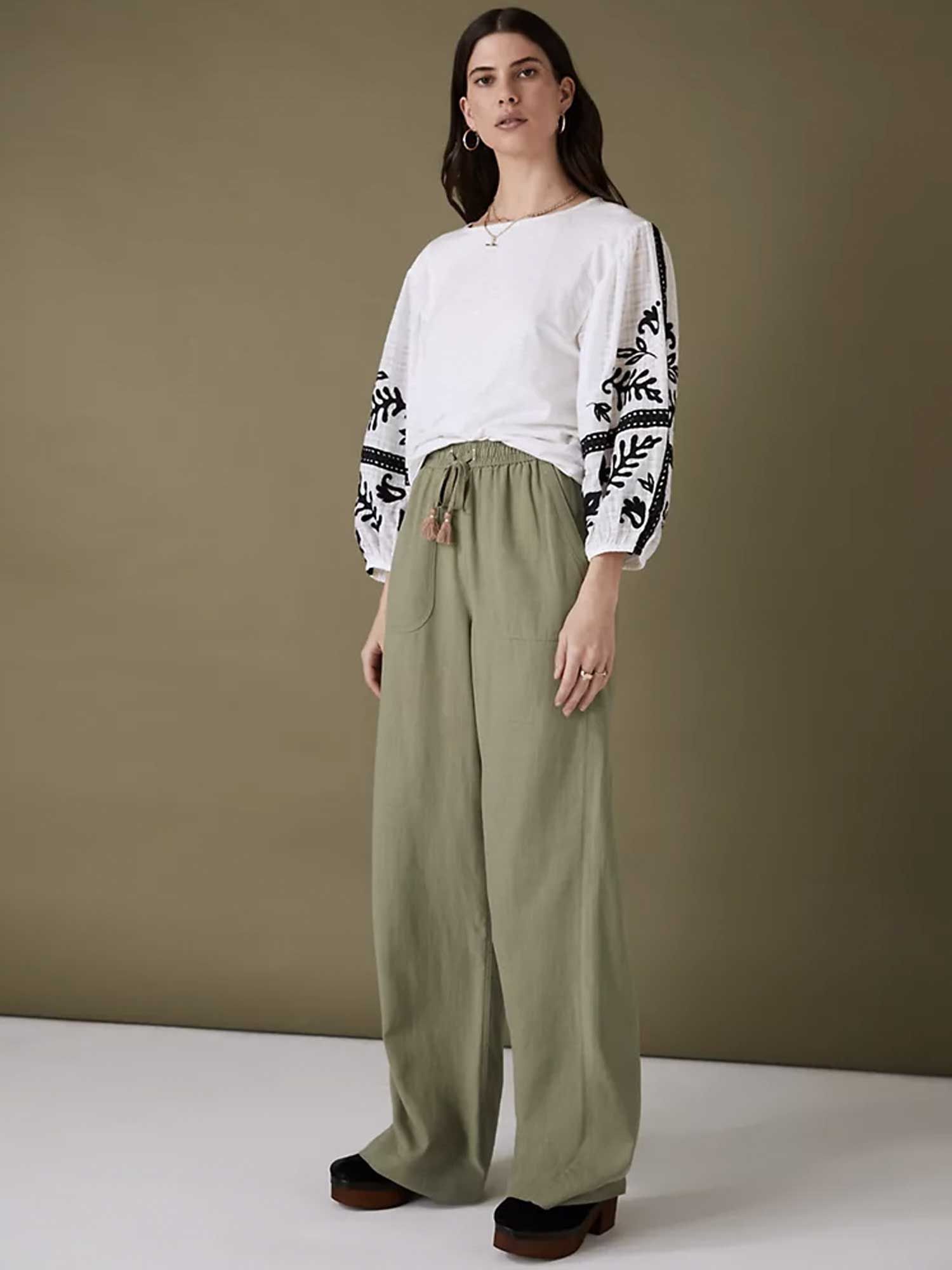 Grey wide leg cropped trousers sale