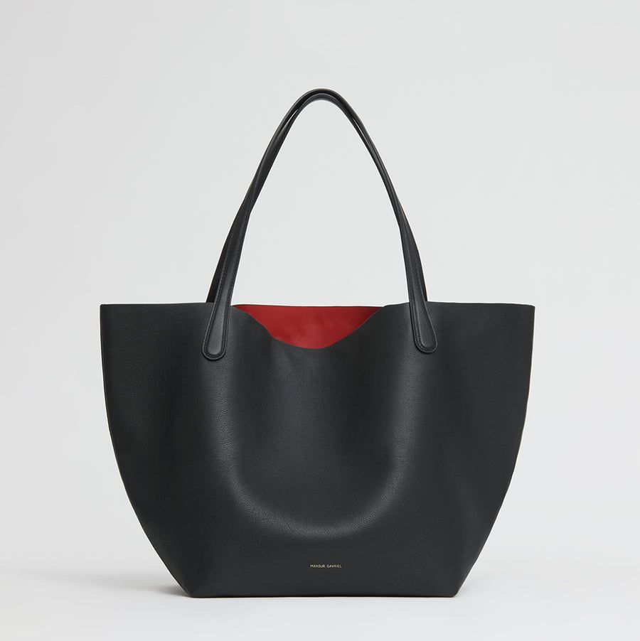 Topstitch Micro Nappa Leather Tote Bag