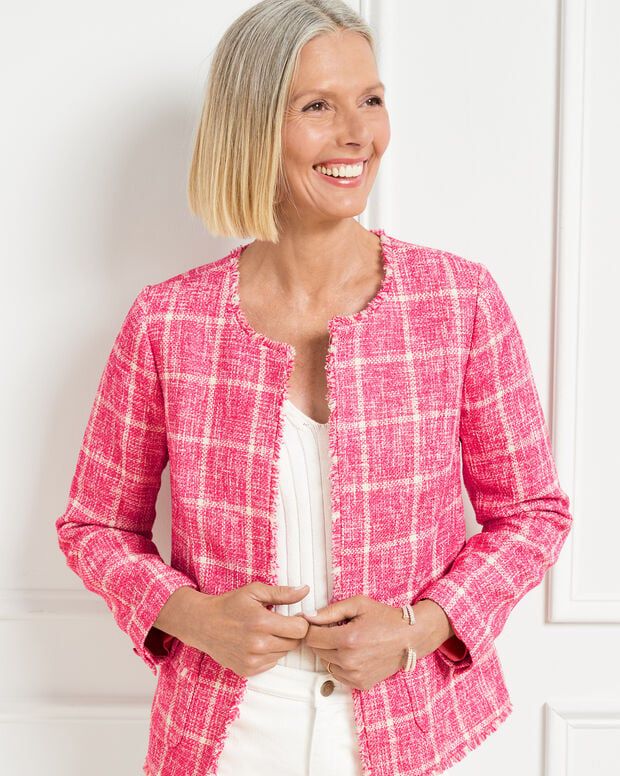 Pink Windowpane Tweed Jacket