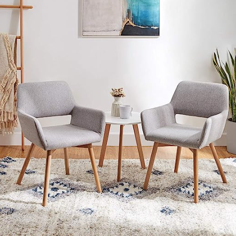 Leisure Modern Chair, Set of 2, Grey