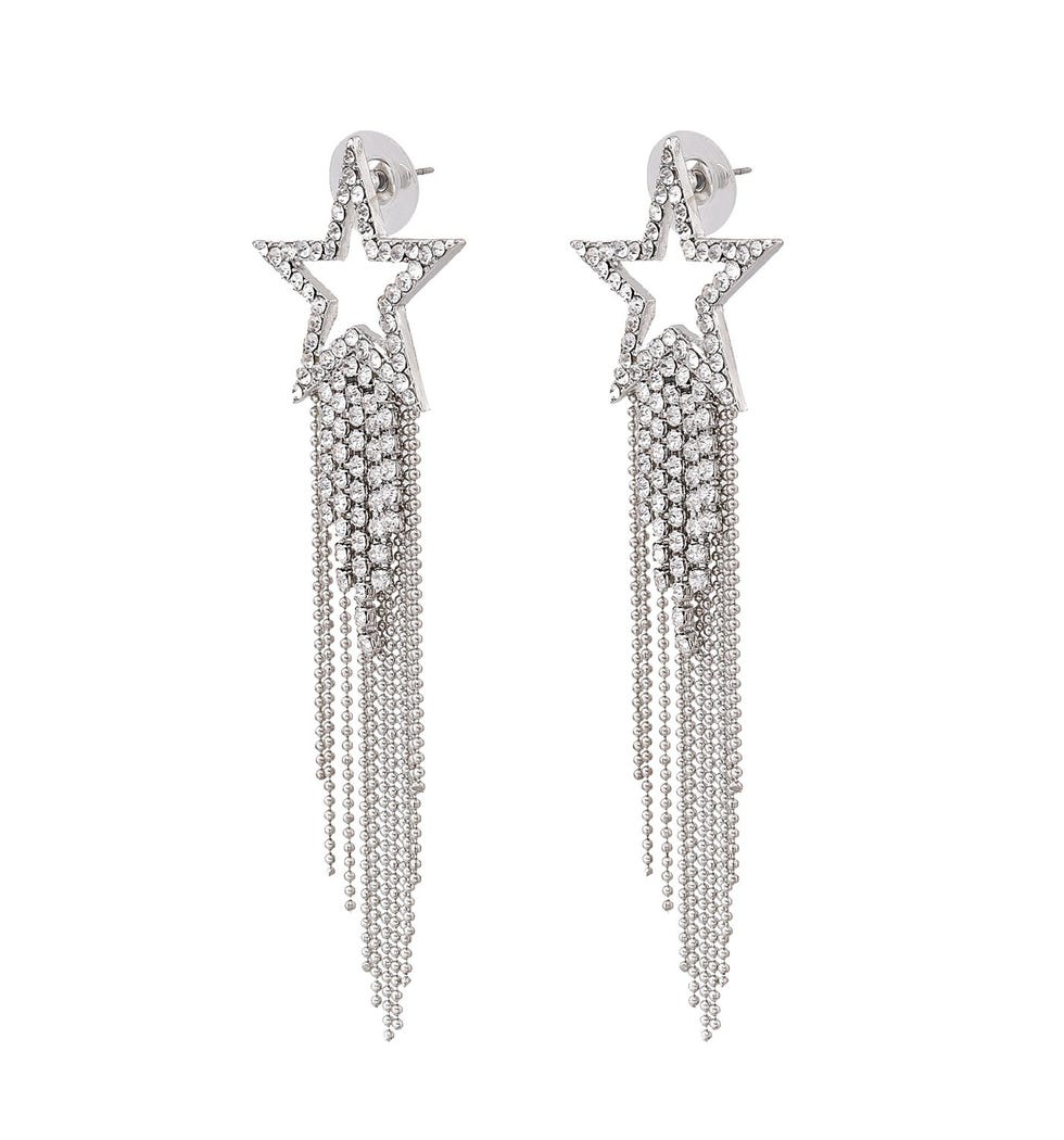 Star Crystal Fringe Earrings