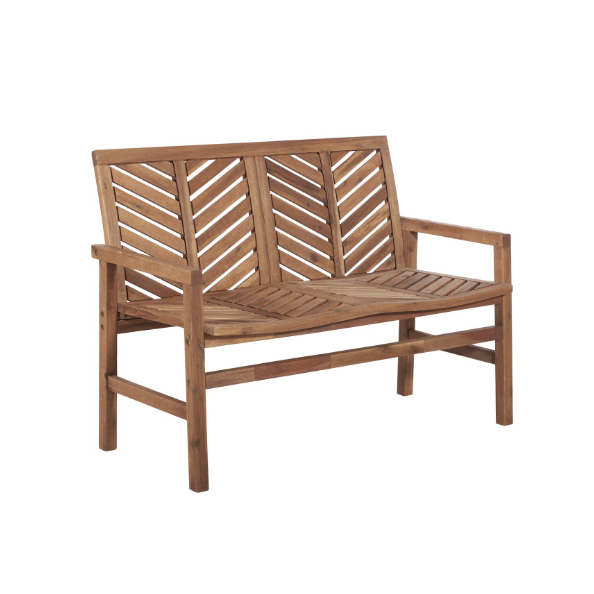 Outdoor Patio Wood Chevron Loveseat Chair 