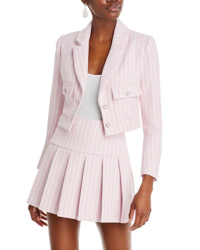 Checked Cropped Blazer