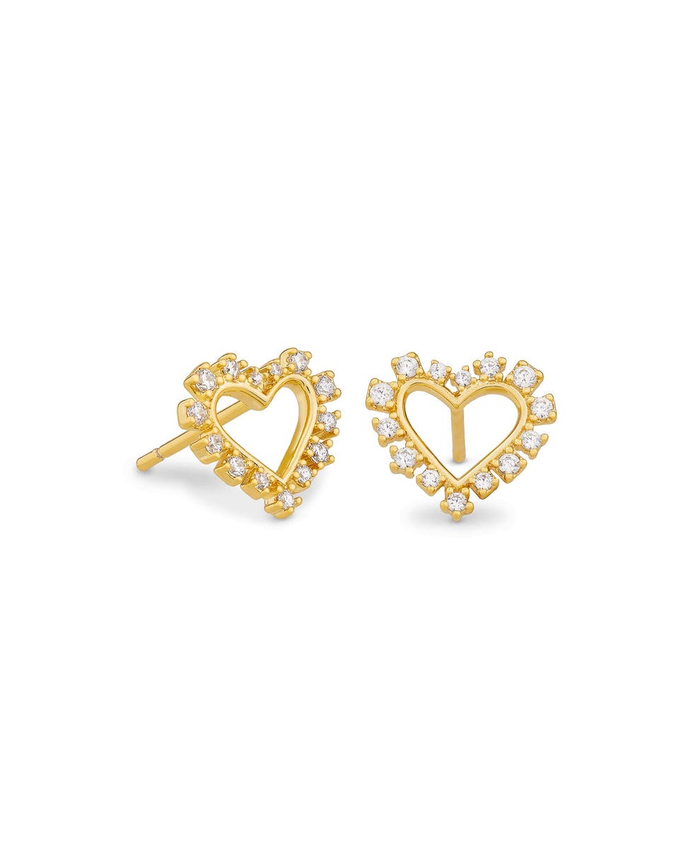 Ari Crystal Heart Stud Earrings