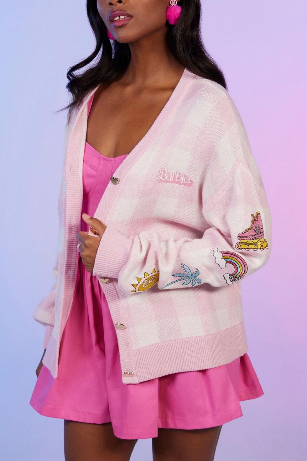 Hot Topic x Barbie Gingham Patch Cardigan
