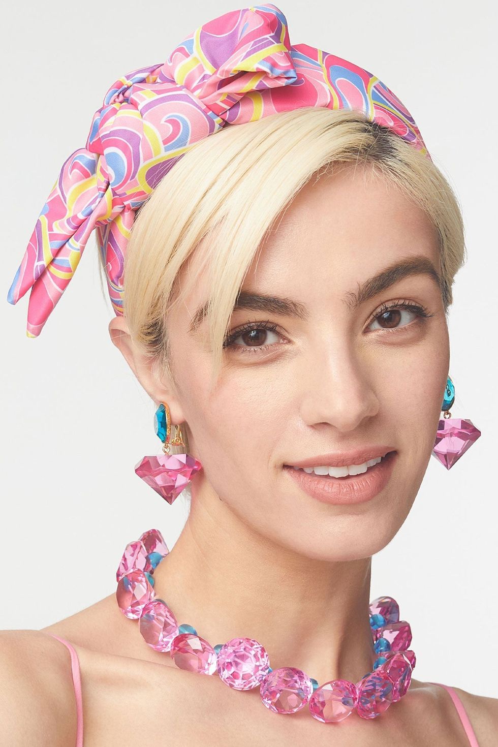 Lele Sadoughi x Barbie Fuchsia Swirl Print Holly Headband