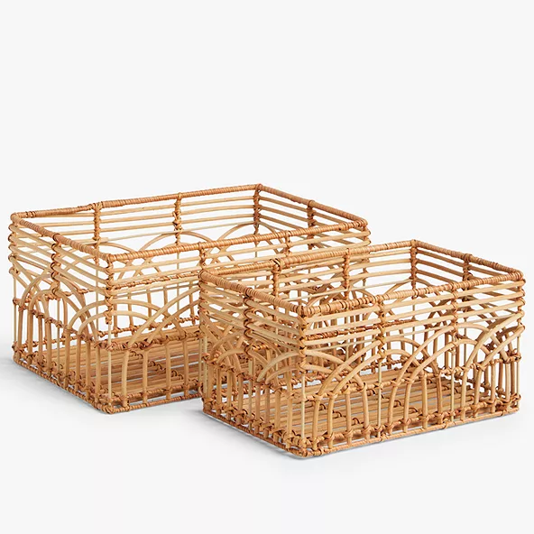 Open Weave Rectangular Storage Baskets