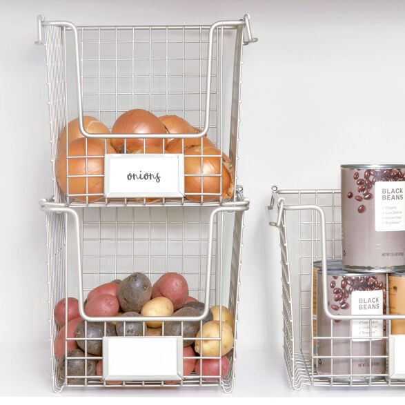 Stackable Pantry Basket with Label Holder 