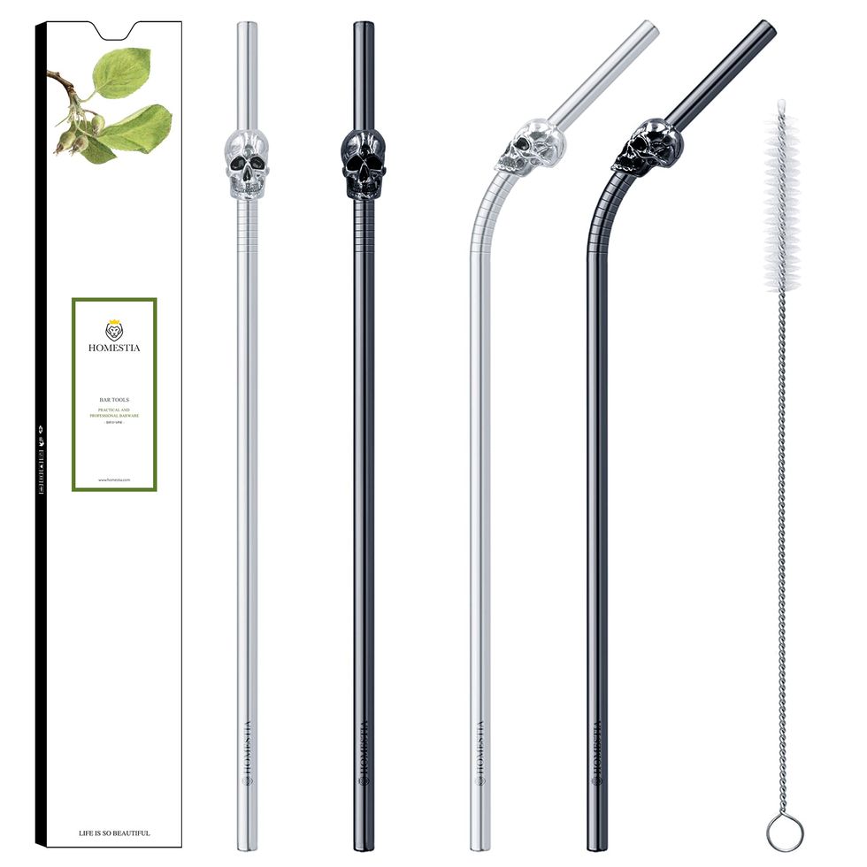 Long Reusable Straws Metal Straws with Cleaning Brush