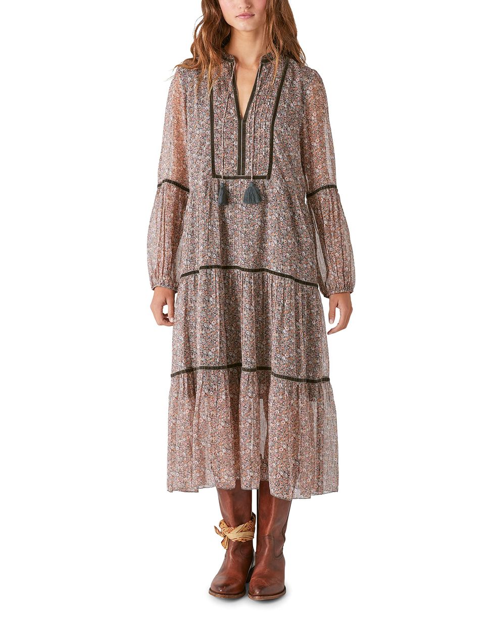 Lucky Brand Lace Up Maxi Dresses for Women