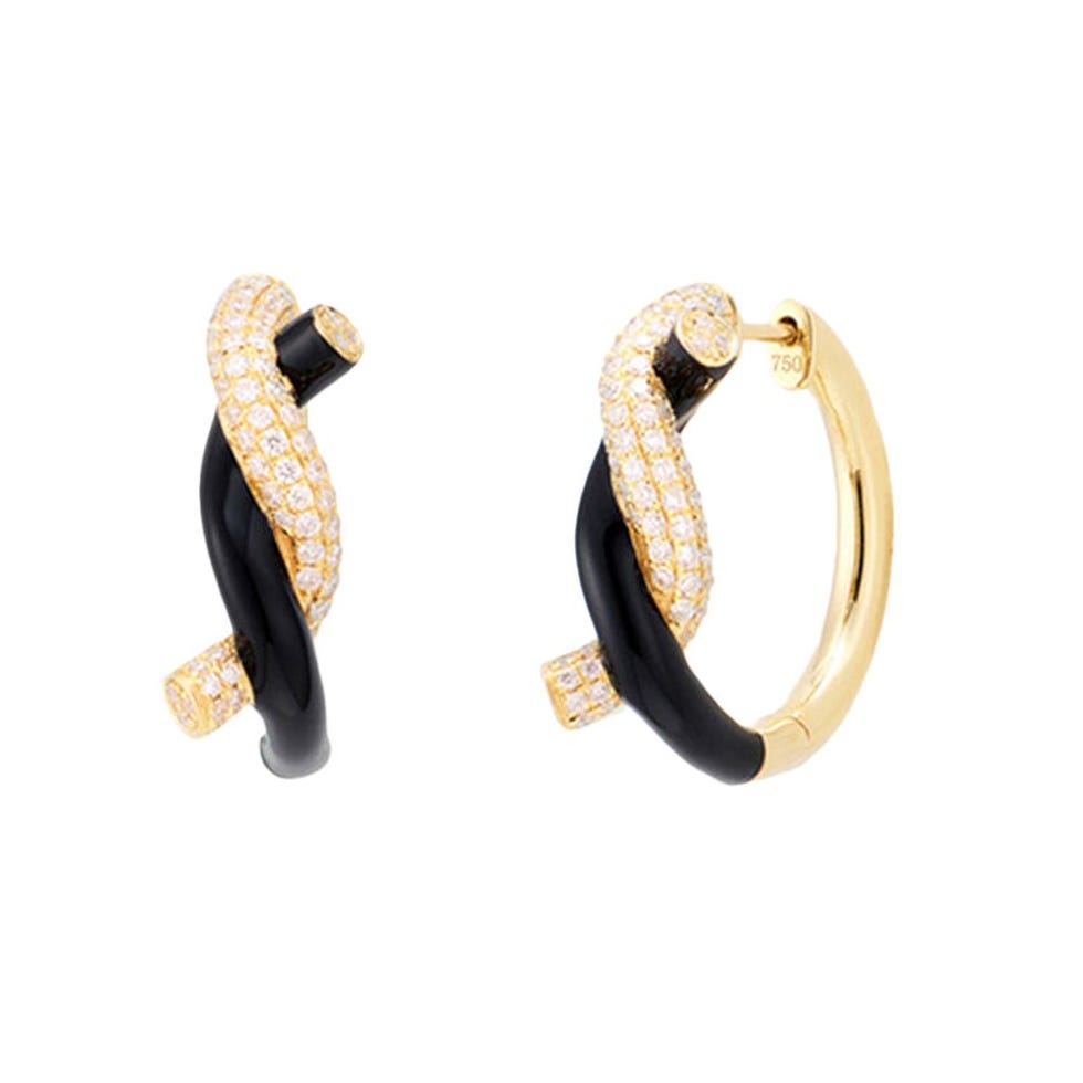 Black Fruit Hoop Earrings