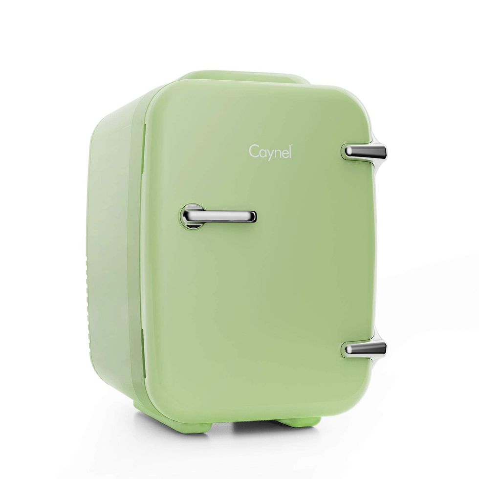 Crownful Mini Fridge, 4 Liter/6 Can Portable Cooler and Warmer Personal Refrigerator for Skin Care, Cosmetics, Beverage, Food,Gr